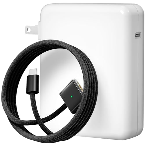 140W Charger for MacBook Pro 16 14 inch Mac Air 15 13 inch 2026 2025 2024 | 23 22 21 M1–M5【Original Quality】 Fast Charger Power Adapter & 6.6FT Type C to Magnetic 3 Cable LED Applicable 2021-26 (Black) - color: Knight Black