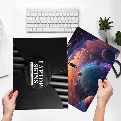 Universal Laptop Skin Sticker with 2 Wrist Pad Skins, Waterproof Scratch Resistant Vinyl Laptop Cover Decal, Cut to Fit for 11–15.6 Inch MacBook HP Dell Lenovo, Human Space - color: Human Space