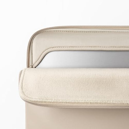 Comfyable Slim Protective Laptop Sleeve Compatible with 13/14 Inch MacBook Air & MacBook Pro M5/M4/M3/M2 Pro/Max 2026, Mac Travel Case, Laptop Pouch, Slim PU Leather Cover, Dark Beige - color: Dark Beige, size: For 13.3"-14" Mac Pro / Mac Air