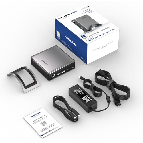 WAVLINK Laptop Docking Station, PD 3.1 Dock Triple Monitor, Dual DP,HDMI | Single 4K@144Hz, 140W PD 3.1 Charger, USB-C 10Gb, 2×USB-A 5Gb, Gigabit Ethernet and Mic/Audio, Compatible with Windows Only