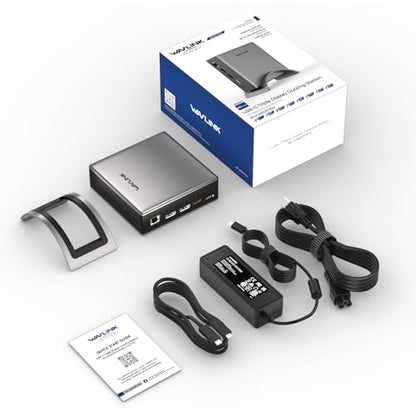 WAVLINK Laptop Docking Station, PD 3.1 Dock Triple Monitor, Dual DP,HDMI | Single 4K@144Hz, 140W PD 3.1 Charger, USB-C 10Gb, 2×USB-A 5Gb, Gigabit Ethernet and Mic/Audio, Compatible with Windows Only