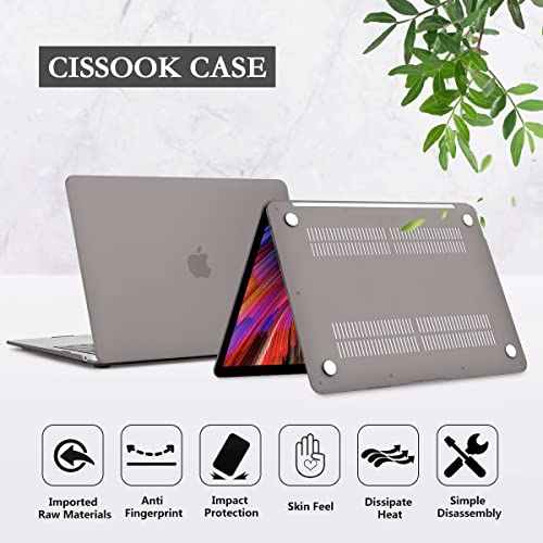 CISSOOK Compatible with MacBook Pro 13 Inch Case Gray 2025-2016 Release | 4in1 Set Plastic Hard Shell Case with Keyboard Cover for Pro 13" A2338 M2 M1 A2251 A2289 A1706, Matte Gray - color: Matte Gray