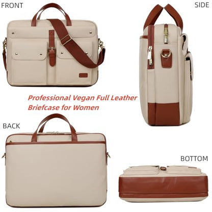 Baosha Vegan Leather 17 inch Laptop Computer Bag Messenger Bag Briefcase for Women Stylish BC-07
