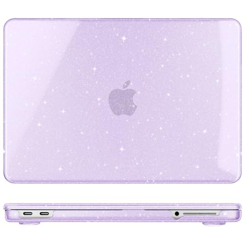 May Chen Compatible with MacBook Neo 13 inch Case 2026 Model A3404, Plastic Hard Shell,Keyboard Cover,Screen Protector,Dust Plug, for MacBook Neo 13" with A18 Pro Chip, Glitter Purple - color: Glitter Purple