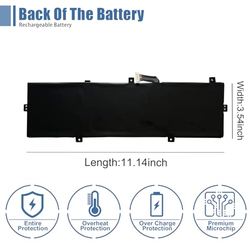 C31N1620 Laptop Battery Replacement for Asus Zenbook U4100U U4100UQ UX430U UX430UQ UX430UQ-GV015T Series 0B200-02370000 C31PoJH 31CP5/70/81 11.55V 50Wh 4335mAh - size: 11.16*3.56*0.25 inch C31N1620