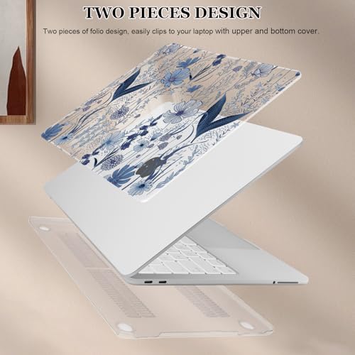 Compatible with MacBook Neo 13 inch Case A3404 Cover 2026 Release, Anti-Scratch Slim Protective Cover Pattern Plastic Hard Shell Case with Keyboard Cover & Screen Film, Wild Flowers - color: Wild Flowers