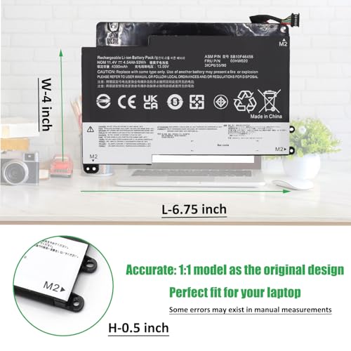 00HW020 53Wh Laptop Battery Replacement for Lenovo ThinkPad Yoga 460 20EL 20EM P40 Yoga 20GQ 20GR Yoga 14 20FY 20DM000VUS 20FY0002US S3 Yoga 14 Series Notebook SB10F46458 SB10F46459 00HW021 - style: Battery 00HW020
