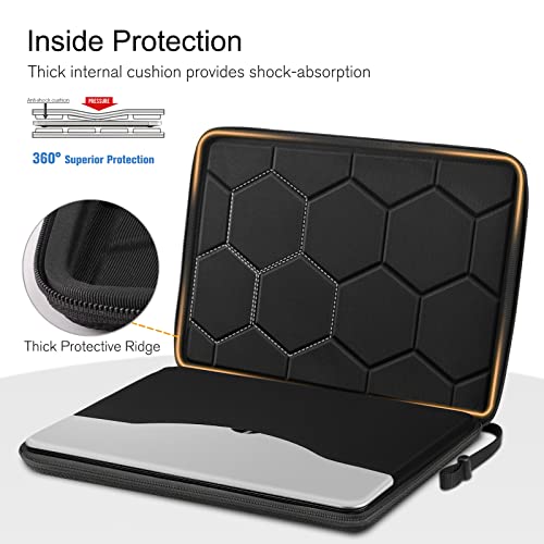 FINPAC 14-inch Hard Laptop Sleeve Case Black + Travel Electronic Bag