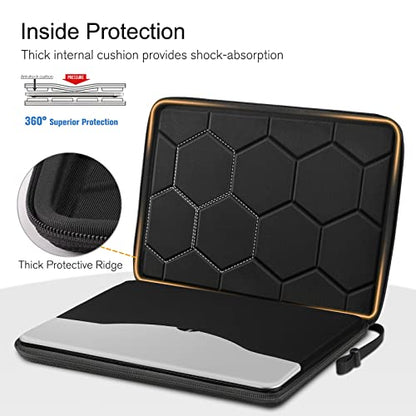 FINPAC 14-inch Hard Laptop Sleeve Case Black + Travel Electronic Bag