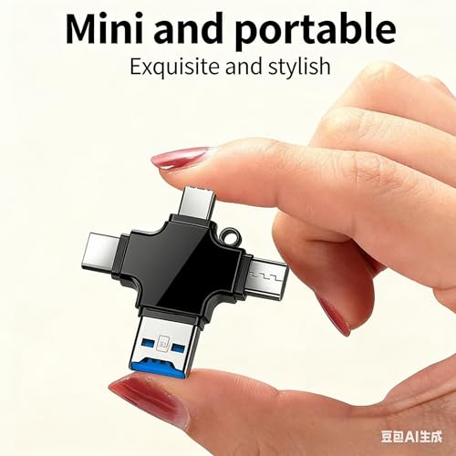 Diymore 4 in 1 USB 3.0 and USB-C to SD Card Reader Adapter, High-Speed Data Transfer for MacBook Pro, iPad Pro, Samsung Notebook, Dell XPS