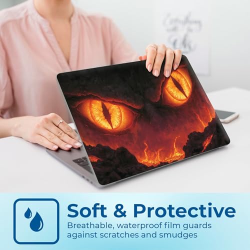 Reusable Universal Laptop Skin Sticker, Cut to Fit for 11.6–15.6 Inch Laptops, Waterproof Protective Film, No-Residue - Lava Dragon Eyes - color: Lava Dragon Eyes
