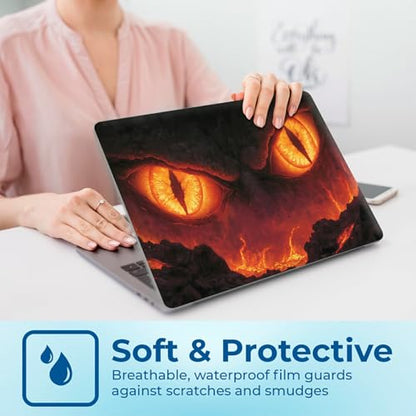 Reusable Universal Laptop Skin Sticker, Cut to Fit for 11.6–15.6 Inch Laptops, Waterproof Protective Film, No-Residue - Lava Dragon Eyes - color: Lava Dragon Eyes