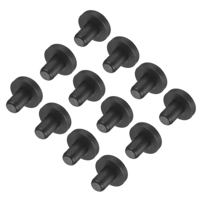 uxcell High Temp Silicone Plug Mount Dia 6mm/0.24 inch t Shaped Rubber Stopper Hole Plugs for Powder Coating Plating Waterproof Plugs Sealing Plugs Black Pack of 12(OD 13mm) - size: 6x13mm
