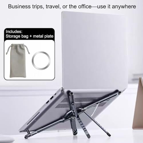 Adjustable Laptop Stand for Desk,Portable Metal Laptop Riser,Ergonomic Foldable Computer Stand,Lightweight Easy Storage,Collaborative Work,Compatible with MacBook/Dell/HP/Lenovo/Laptops up to17 inches
