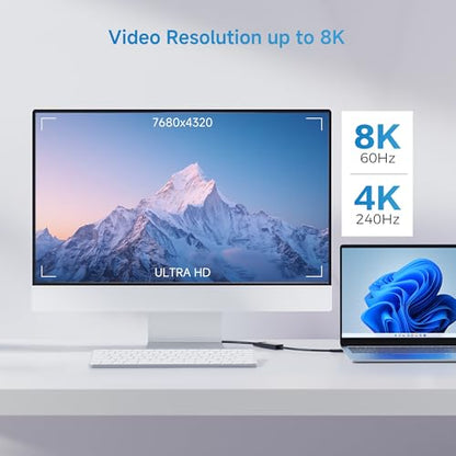 Cable Matters [Designed for Microsoft Surface] USB C to DP 1.4 Adapter | 4K@240Hz / 8K@60Hz HDR, DisplayPort 1.4, Compatible with Surface Pro/Laptop/Book with USB-C or Thunderbolt 4