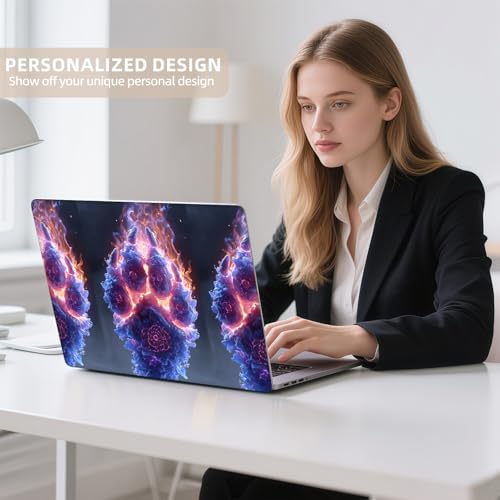 Universal Laptop Skin Sticker for 12/13/14/15.6 Inch Laptops, Reusable Vinyl Laptop Decal Cover, Waterproof Scratch Resistant Notebook Skin with 2 Wrist Pads,Fire Paw Rune Symbol - color: Fire Paw Rune Symbol
