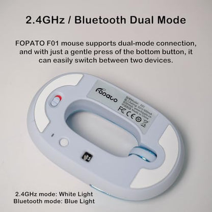 Travel Mouse Blue Wireless Mouse for Laptop. Bluetooth Silent Mouse | Rechargeable Portable Cute Donut Mice Dual Mode & 2.4G, 1200 DPI for Mac, iPad, PC - color: Blue