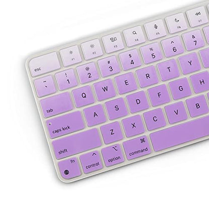 Keyboard Cover for Apple Magic Keyboard/Magic Keyboard 3/Magic Keyboard/Magic Keyboard with Touch ID (No Numeric Keypad) 2021-2024 Released/2024-2021 iMac 24 Inch Magic Keyboard - color: Gradualpurple
