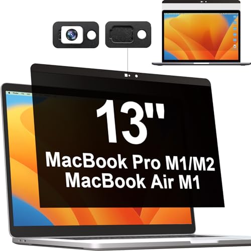 Mamol Magnetic Privacy Screen for MacBook Pro 13 Inch(2016-2022, M1, M2), Anti Glare Blue Light Filter with Camera Cover, Anti Spy Laptop Screen Protector - size: MacBook Pro 13 Inch (2016-2022)