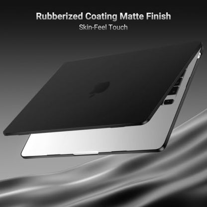 MOSISO Compatible with MacBook Air 15 inch Case M5 2026 M4 M3 M2 2025-2023 | A3448 A3241 A3114 A2941, Scratch-Resistant Protective Hard Shell Case&Keyboard Cover&ScreenFilm&Pouch, Black - color: Black