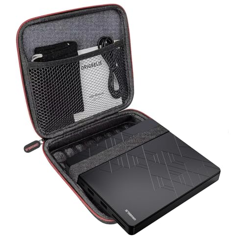 ORIGBELIE External CD DVD Drive 2 USB Port 2 TF/SD Card Slot &Carrying Case | USB C 3.0 CD DVD ROM Player Burner Reader Writer Rewriter Optical Disk Drive for Laptop PC Macbook OS Windows 11/10/8/7 Linux - size: 5.98" x 5.5" x 0.6"