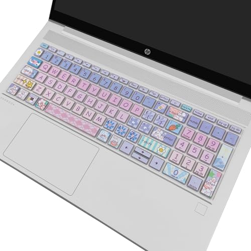 Cute Keyboard Cover for 15.6 inches HP ProBook 450 G8 G9 G10 / ProBook 455 G8 G9 G10 /ProBook 650 G8/HP Zbook Power G8 G9, Silicone Keyboard Skin, US Layout, Cute Bunny - color: Cute Bunny