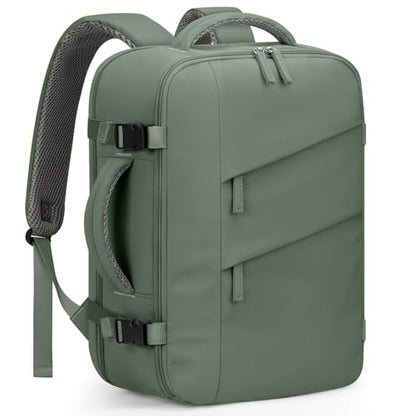 Capolo Travel Laptop Backpack Women Men Personal Item Weekender Travel Bag | 22L Flight Approved,Waterproof Overnight Bag,College Bookbag,Work,1-2 Day Travel,Fits 15.6" Laptop (Small,Green) - color: Green, size: Small