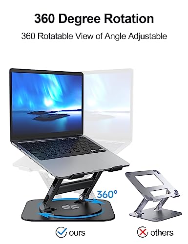 MCHOSE Laptop Stand, H-Design Stable Computer Stand, Ergonomic Laptop Riser with 360° Rotating Base, Notebook Compatible with All 10-17” Laptops, Black - color: Black-new