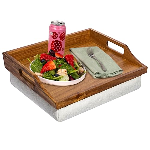 ROSSIE HOME Wood Lap Tray – Natural Acacia, Fits 15.6” Laptops - color: Natural Acacia, size: Single Tray