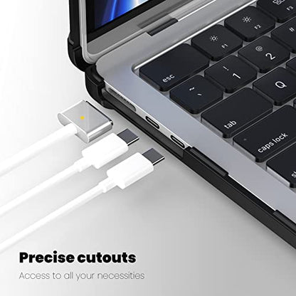 MEEgoodo Case for MacBook Air 15 inch 2026 2025 2024 2023, Case Fit Model (A3448/A3241/A3114/A2941) with M5/M4/M3/M2 Chip, Laptop Hard Shell with Heavy Duty Rugged Shockproof, Black XK - color: Black XK