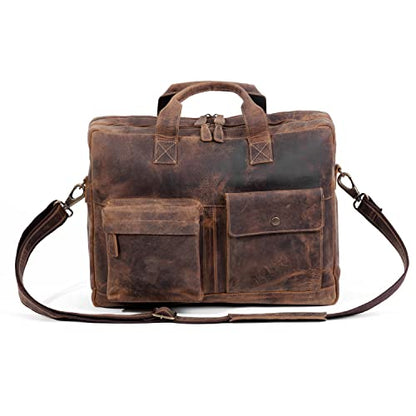 Leather briefcase 18 Inch Laptop Messenger Bags for Men and Women Best Office Briefcase Satchel Bag - style: 18 Inch