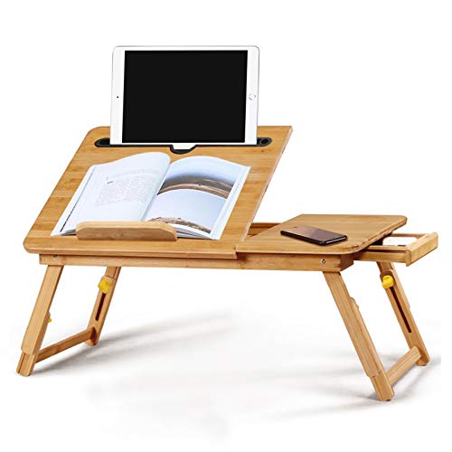 Lap Desk Bamboo Bed Tray Table Fits up to 17.7 Inch Foldable Laptop Desk for Breakfast Homework Study Reading Eating Food Tray Table