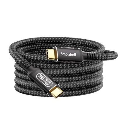 3m Coaxial USB-C to USB-C Cable 80Gbps 240W PD 3.1, Ultra-Flexible USB4 v2.0 Data Charging Cable with 16K@60Hz Video Output, Compatible with Thunderbolt 4/3, for Laptops, Monitors, SSDs, 10FT - size: 10ft/3m
