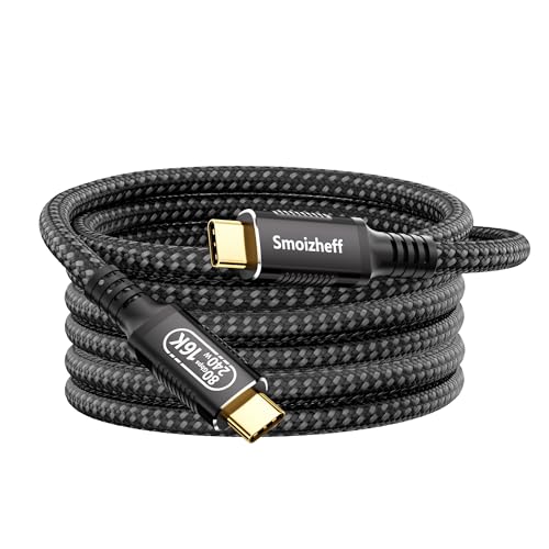 3m Coaxial USB-C to USB-C Cable 80Gbps 240W PD 3.1, Ultra-Flexible USB4 v2.0 Data Charging Cable with 16K@60Hz Video Output, Compatible with Thunderbolt 4/3, for Laptops, Monitors, SSDs, 10FT - size: 10ft/3m