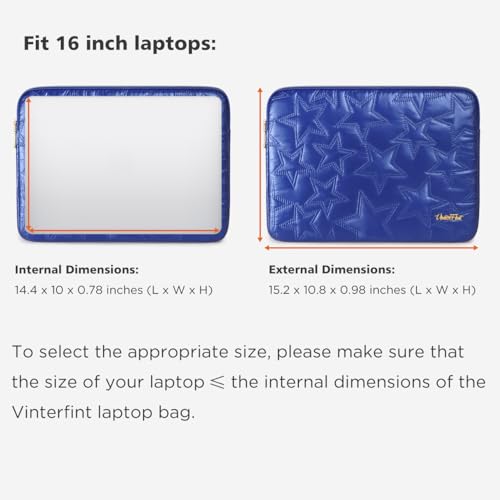 15 16 inch Laptop Sleeve Case for 15" MacBook Pro/Air M5 M4, 16" MacBook Pro M5 M4 Max, 15" Surface Laptop 7, 15" IdeaPad Slim 5i Gen 9 ｜ 3i Gen 8/9, 16.3" XPS 16, HP Laptop Bag Cover,Blue - color: Blue, size: 15-16 inch / Macbook 15 16