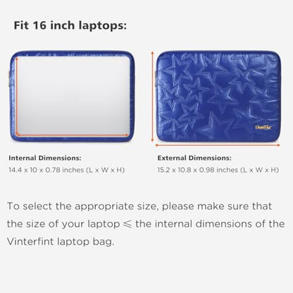 15 16 inch Laptop Sleeve Case for 15" MacBook Pro/Air M5 M4, 16" MacBook Pro M5 M4 Max, 15" Surface Laptop 7, 15" IdeaPad Slim 5i Gen 9 ｜ 3i Gen 8/9, 16.3" XPS 16, HP Laptop Bag Cover,Blue - color: Blue, size: 15-16 inch / Macbook 15 16