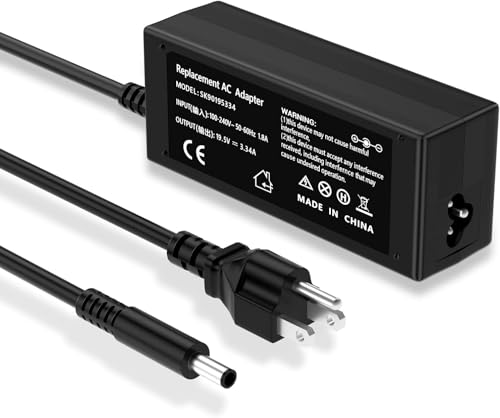 65W Charger Compatible with Dell Laptop Computer | Round Tip Power Adapter