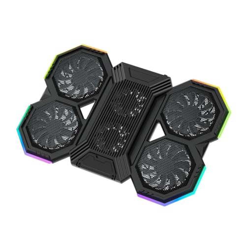 Gaming Laptop Cooler Pad Six Fan 15.6 Inch Adjustable Notebook Stand RGB Fast Heat Dissipation with 2 USB Ports(A) - color: A