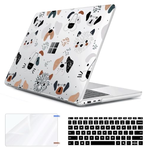 Case Compatible with Microsoft Surface Laptop 13.8-inch Touchscreen 2024 (7th Edition) Model 2036, Plastic Hard Shell Case + Keyboard Cover + Screen Protector + Webcam Cover, Funny Dog - color: Funny Dog