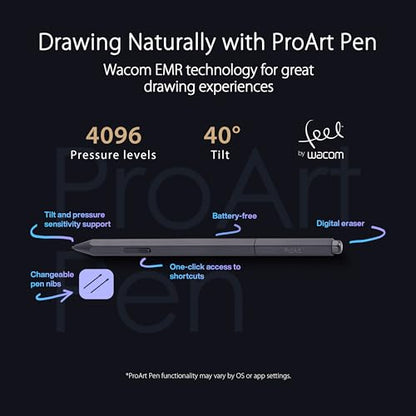 ASUS ProArt Display 15.6” 4K Pen Display (PA169CDV) – IPS, UHD (3840 x 2160), WACOM Feel EMR, 100% sRGB, Calman Verified, Pantone Validated, Speakers, USB-C, 10-Point Touch, Dial, 3 Year Warranty - style: 16" 4K Touch Wacom