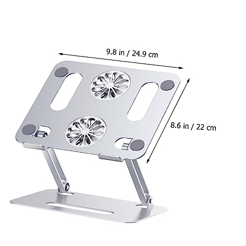 MERRYHAPY Aluminum Laptop Cooling Pad 2 Fans Strong Wind Quiet Laptop Cooler Ventilated Stand for 17.3 Inch Notebook