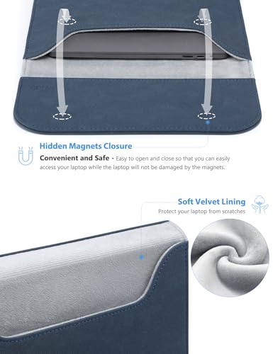 HYZUO 13 Inch Laptop Sleeve PC Case for MacBook Pro 13 M2 M1 2026-2016, 13" MacBook Neo 2026 A3404, MacBook Air 13 M5 A3449 M4 M3 M2 M1 2026-2018, 13" iPad Pro/Air, Surface Pro, XPS 13, Navy Blue - color: Navy Blue, size: 13 Inch