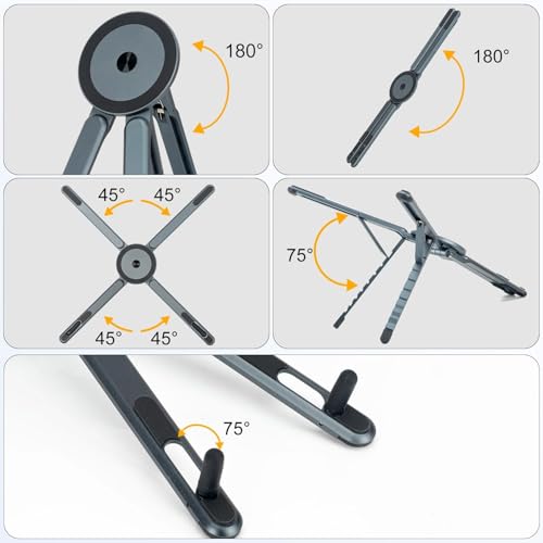 Adjustable Laptop Stand for Desk,Portable Metal Laptop Riser,Ergonomic Foldable Computer Stand,Lightweight Easy Storage,Collaborative Work,Compatible with MacBook/Dell/HP/Lenovo/Laptops up to17 inches