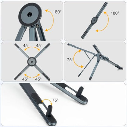 Adjustable Laptop Stand for Desk,Portable Metal Laptop Riser,Ergonomic Foldable Computer Stand,Lightweight Easy Storage,Collaborative Work,Compatible with MacBook/Dell/HP/Lenovo/Laptops up to17 inches
