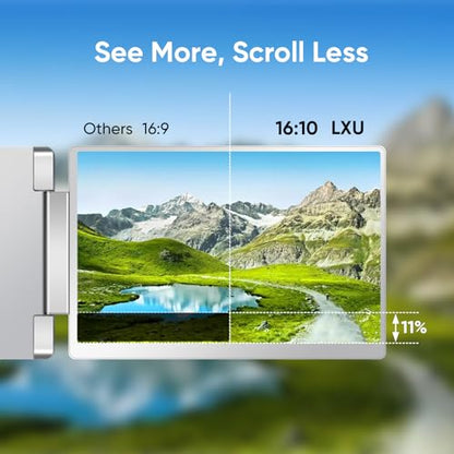 LXU Laptop Screen Extender Monitor Portable 14" 1200P | Triple Extended Monitor, for 12~16.2" Laptops, Not for M1 M2 M3, Plug & Play, No Clip-on, Silver, S7 - size: 14" Screen Extender