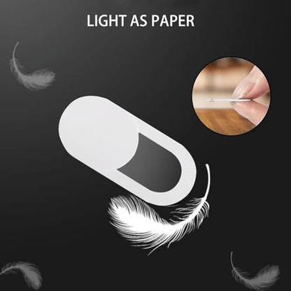 Webcam Cover Slide（6PCS - 0.027in Ultra Thin Camera Privacy Cover for Laptop, Desktop, PC, MacBook Pro, iMac, Mac mini, Smartphone - Strong Adhesive, White-Protect Your Privacy & Security