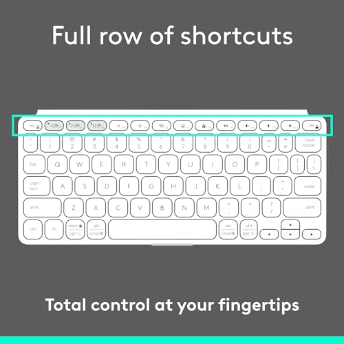Logitech Keys-to-Go 2 Portable Bluetooth Keyboard - Pale Grey | Built-in cover, slim and compact, for tablet, Windows, Android, Linux, iPad, iPhone, Mac, Apple TV - color: Pale Gray, style: Keys-To-Go 2