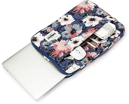 Kinmac 360° Heavy Duty Protective Laptop Sleeve Case Bag Cover with Handle for MacBook Air 13 inch,iPad Pro 13 inch and 13.3 inch HP,Dell,Lenovo,Asus,Acer Laptop (Camellia) - color: Camellia, size: 12 inch-13.3 inch