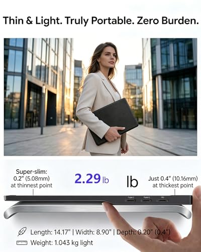 KOOFORWAY 15.6" FHD Portable Monitor Touchscreen for Laptop | 10-Point Touch FHD IPS screen with dual speakers, protective case & stand. For Laptop PC Phone Gaming
