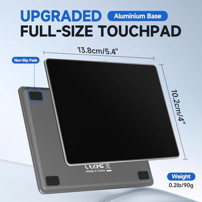 Wired Trackpad for Windows 10/11 – High-Precision Multi-Touch Portable Touchpad Mouse with Multi-Gesture, Ultra-Slim Aluminum Design, Compatibility for PC, Laptop, and Desktop Computers - color: Black